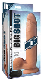 Big Shot Vibrating Silicone Dildo w. Balls - 10 Inch