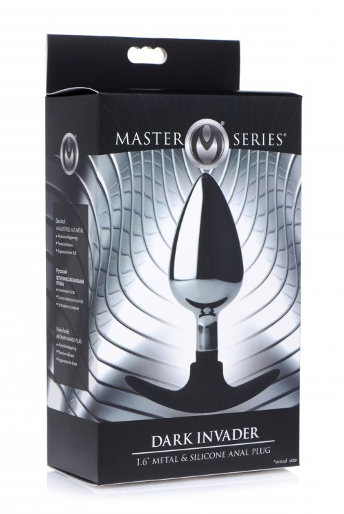 Dark Invader Metal and Silicone Anal Plug - Large