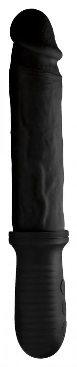 8X Auto Pounder Vibrating and Thrusting Dildo with Handle by Master Series - BLACK