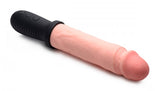 8X Auto Pounder Vibrating and Thrusting Dildo with Handle by Master Series - FLESH