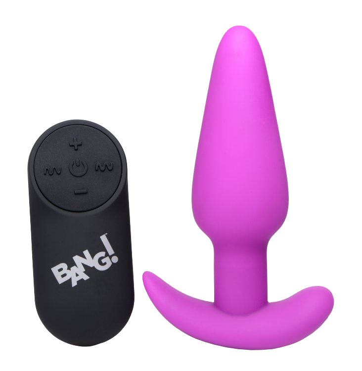 BANG Remote Control 21X Vibrating Silicone Butt Plug - Purple