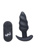 BANG Remote Control 21X Vibrating Silicone Swirl Butt Plug - Black