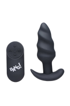 BANG Remote Control 21X Vibrating Silicone Swirl Butt Plug - Black