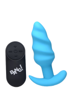 BANG Remote Control 21X Vibrating Silicone Swirl Butt Plug - Blue