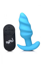 BANG Remote Control 21X Vibrating Silicone Swirl Butt Plug - Blue