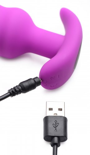 BANG Remote Control 21X Vibrating Silicone Swirl Butt Plug - Purple