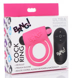 BANG Remote Control 28X Vibrating Cock Ring & Bullet - Pink