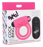 BANG Remote Control 28X Vibrating Cock Ring & Bullet - Pink