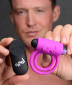 BANG Remote Control 28X Vibrating Cock Ring & Bullet - Purple