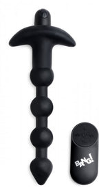 BANG Remote Control Vibrating Silicone Anal Beads - Black