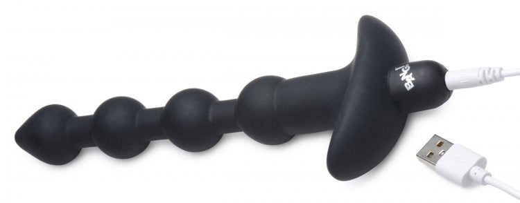 BANG Remote Control Vibrating Silicone Anal Beads - Black