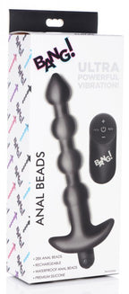 BANG Remote Control Vibrating Silicone Anal Beads - Black