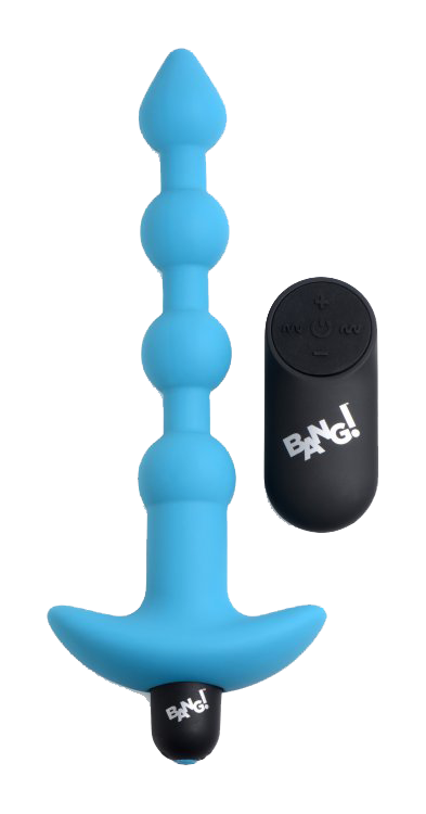 BANG Remote Control Vibrating Silicone Anal Beads - Blue