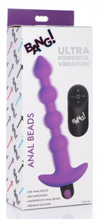 BANG Remote Control Vibrating Silicone Anal Beads - Purple