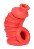 Red Chamber Silicone Chastity Cage BY MASTER SERIES
