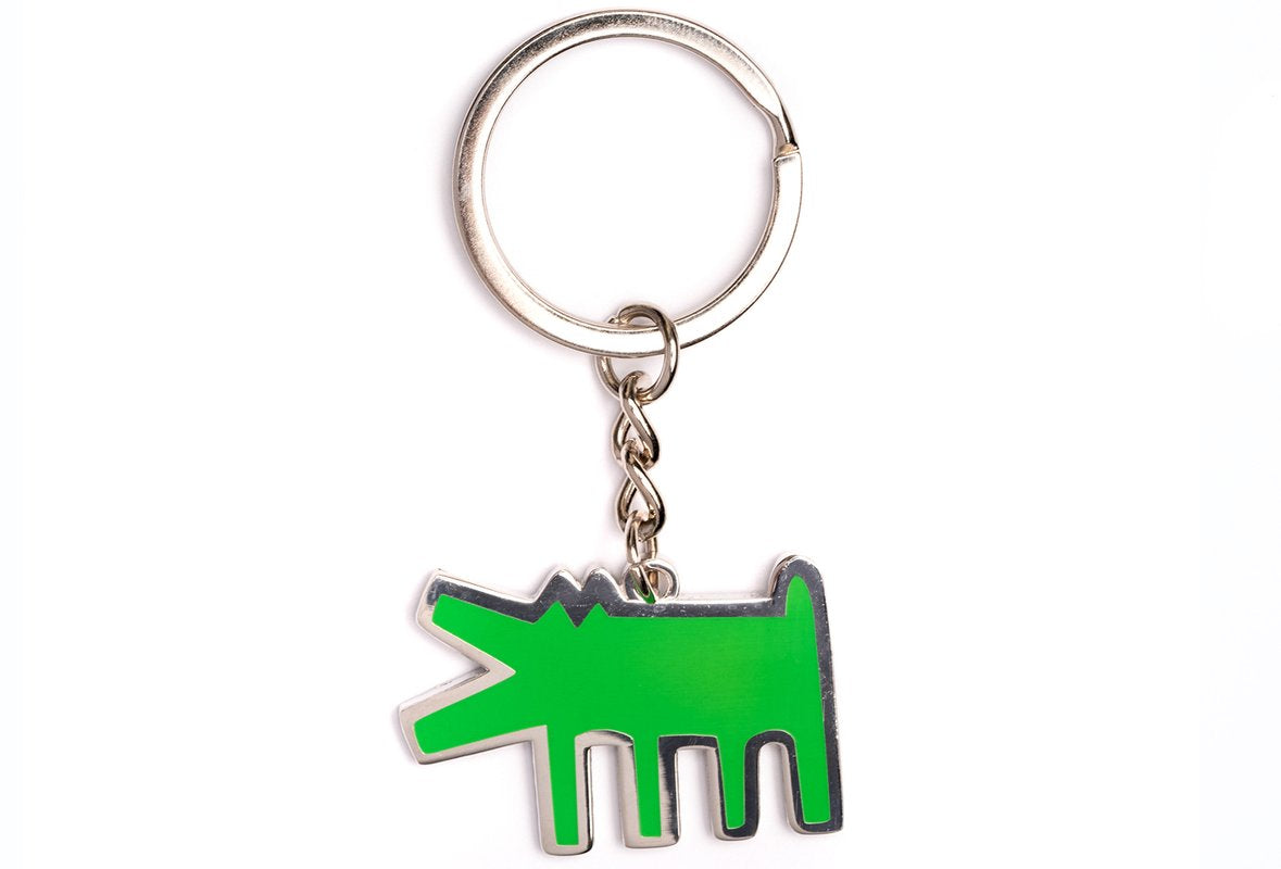 Keith Haring Green Barking Dog Key Ring