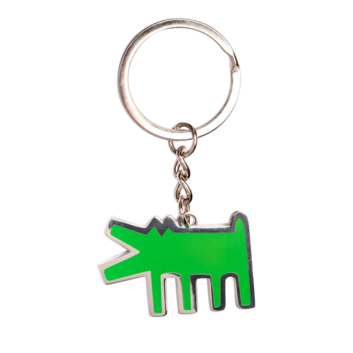 Keith Haring Green Barking Dog Key Ring