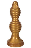 The Queen Ribbed Butt Plug - Gold