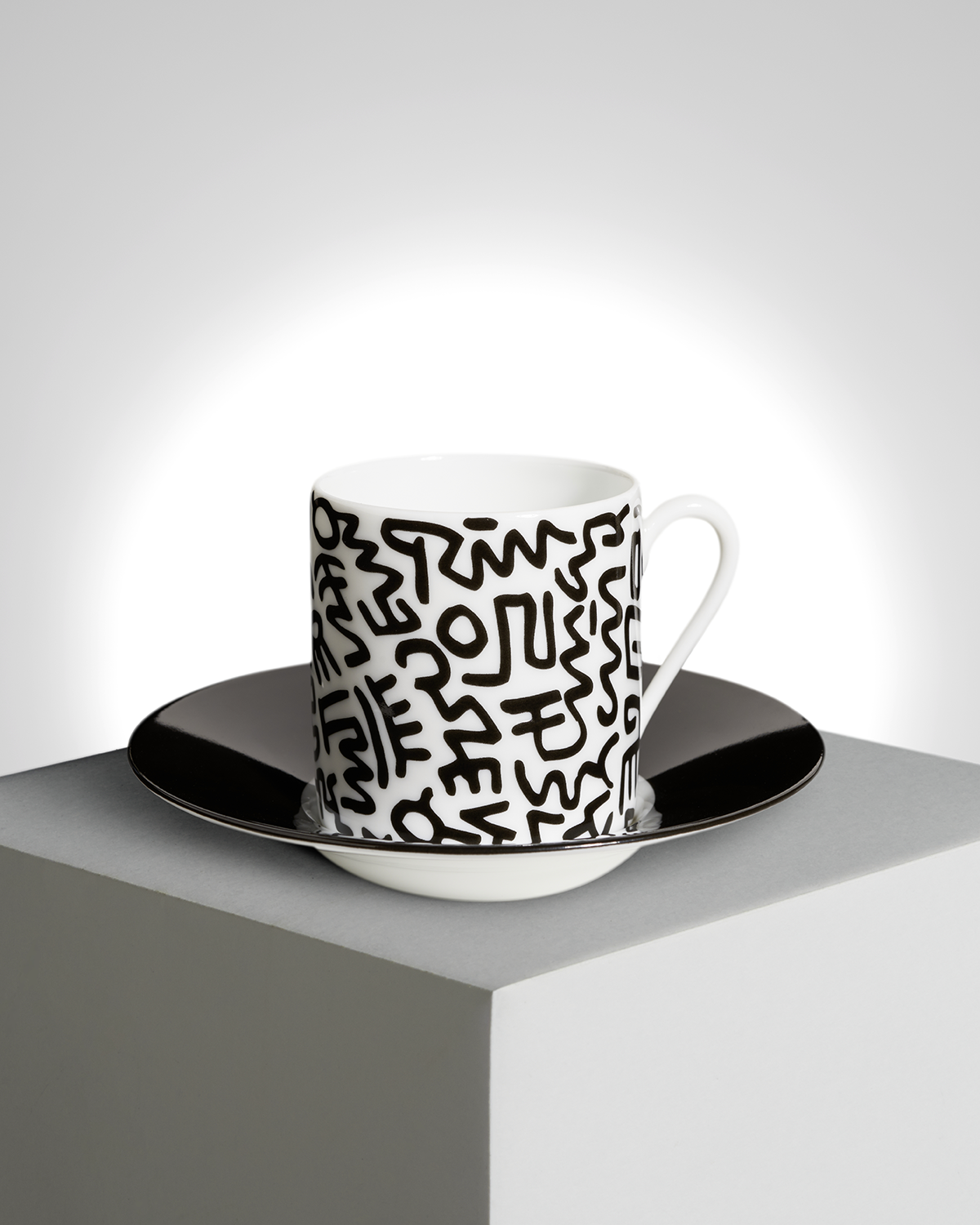 Keith Haring Porcelain Espresso Set Black Pattern