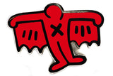 KEITH HARING BAT DEMON PIN - RED
