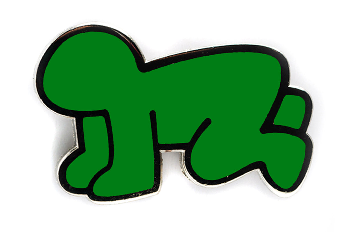 KEITH HARING RADIANT BABY PIN - GREEN