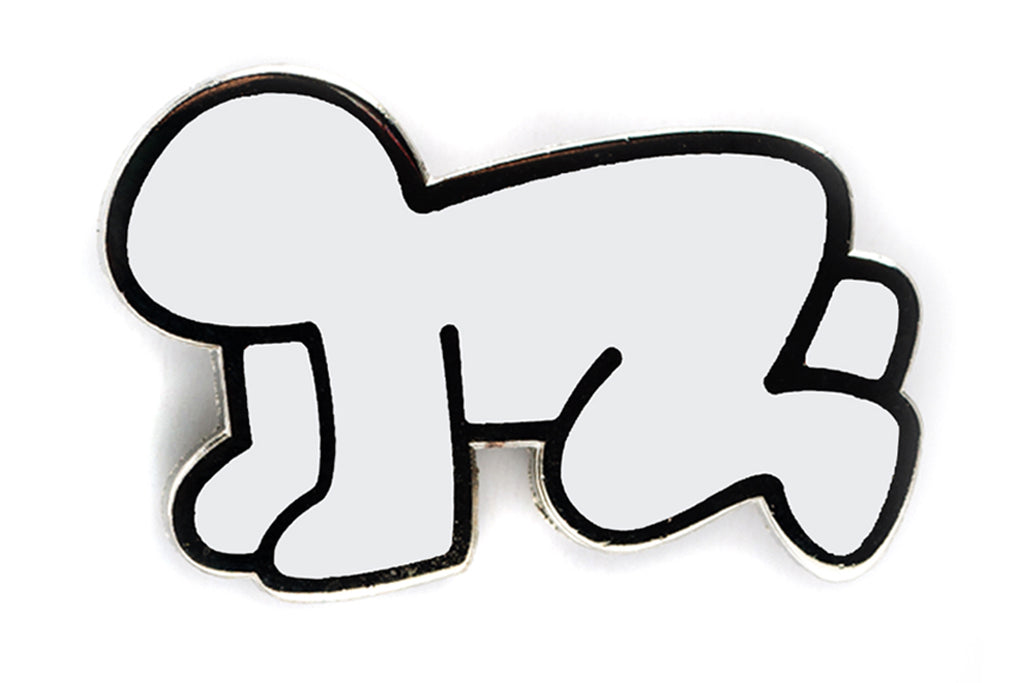 KEITH HARING RADIANT BABY PIN - WHITE