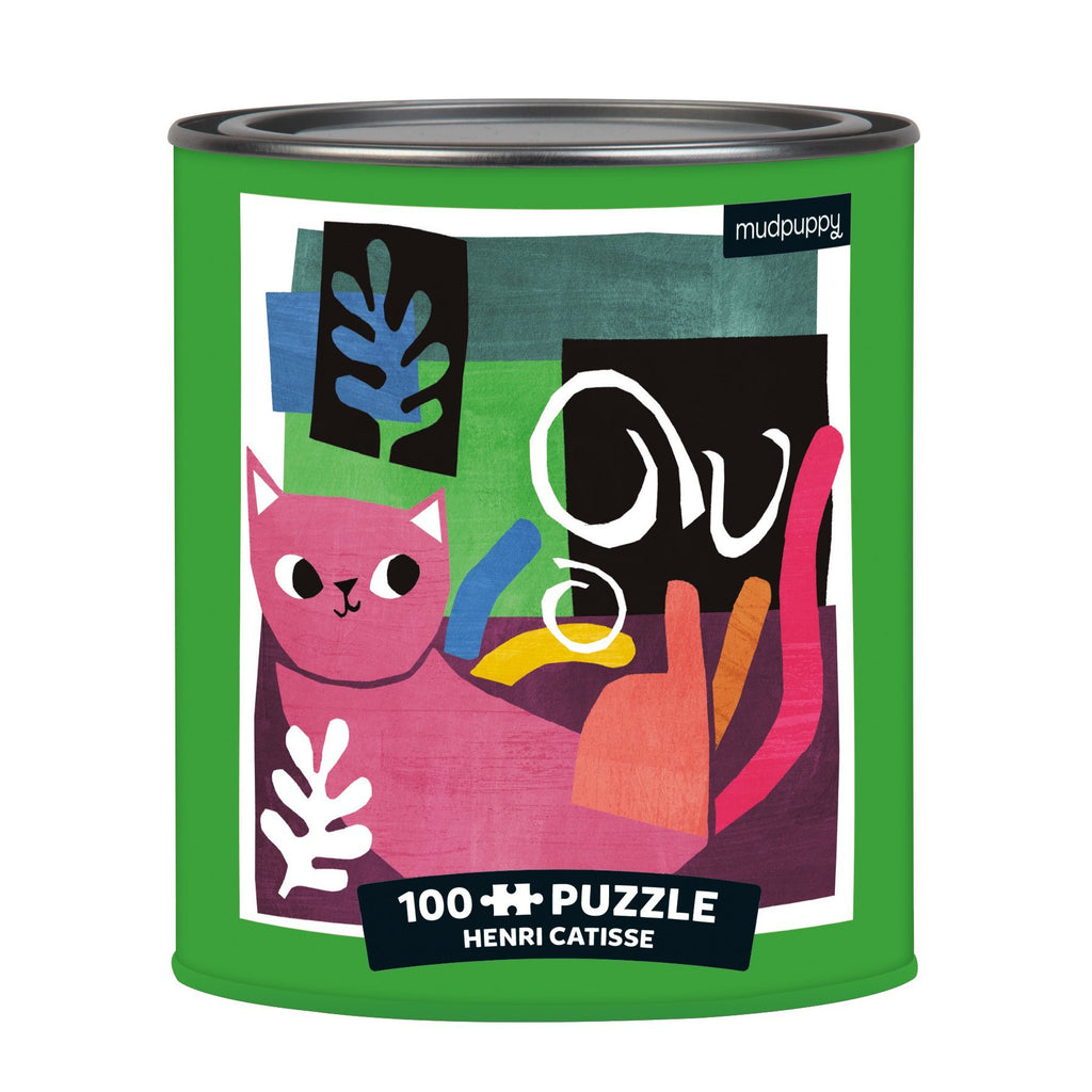 HENRI CATISSE ARTSY CATS 100 PIECE JIGSAW PUZZLE TIN