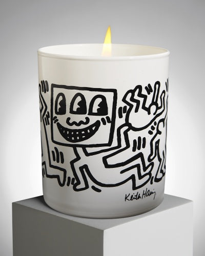 Keith Haring White/Black Drawing Candle