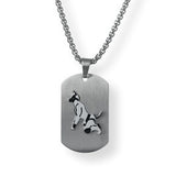 Master of the House Dog Tag Puppy - Silver Brushed