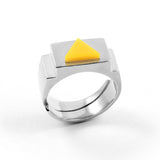 Yellow Triangle Ring Silver by Jonathan Johnson