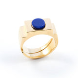 Blue Circle Ring Gold by Jonathan Johnson