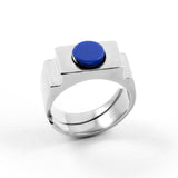 Blue Circle Ring Silver by Jonathan Johnson