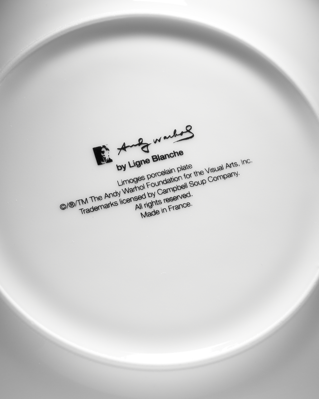 ANDY WARHOL LARGE PORCELAIN PLATE - CAMPBELL- TURQUOISE/PURPLE
