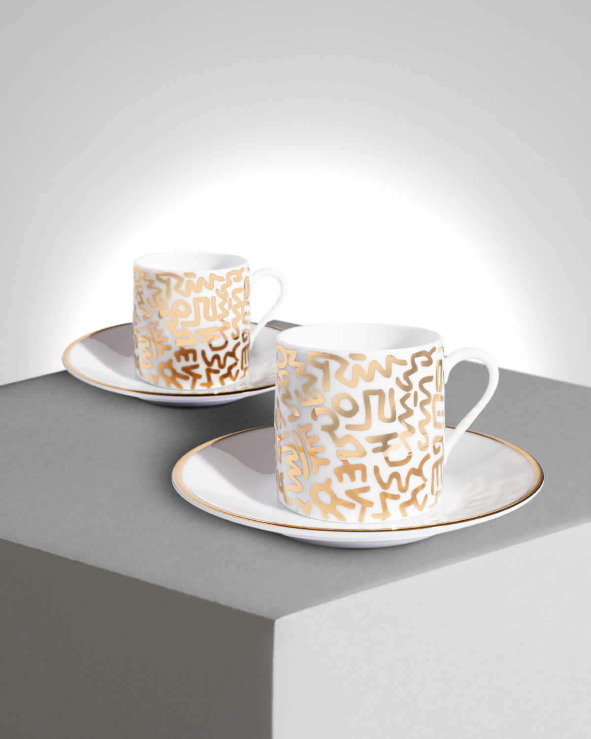 Keith Haring Porcelain Espresso Set Gold Pattern