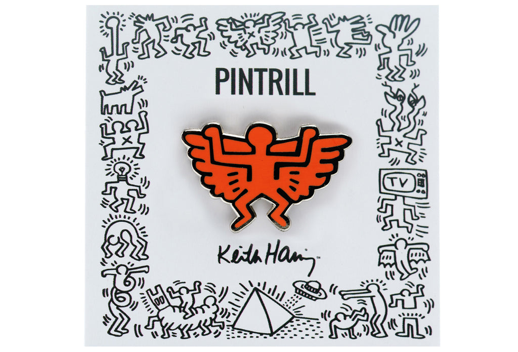 KEITH HARING ANGEL PIN - ORANGE