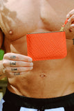 COMME DES GARÇONS EMBOSSED ROOTS POUCH WALLET RED