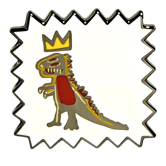 JEAN-MICHEL BASQUIAT CROWNED T-REX PIN