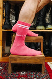 COMME des GARÇONS HOMME+ LOGO ANKLE SOCKS PINK